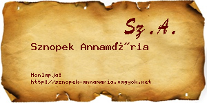 Sznopek Annamária névjegykártya